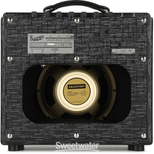  Supro 1612RT Amulet 1 x 10-inch 15-watt Tube Combo Amp - Black Scandia