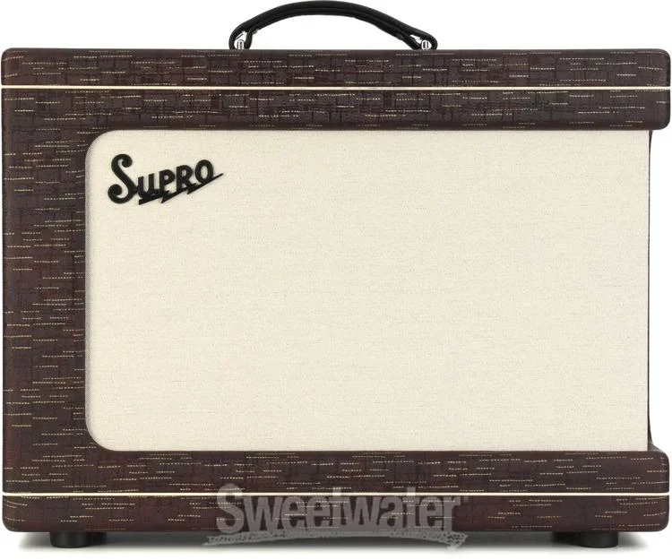  Supro Ambassador Custom 2 x 10-inch 50-watt Tube Combo Amplifier - Burgundy