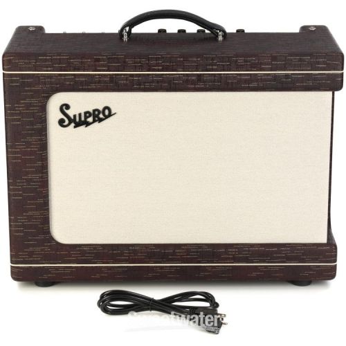  Supro Ambassador Custom 2 x 10-inch 50-watt Tube Combo Amplifier - Burgundy