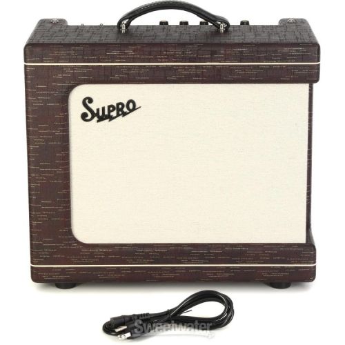  Supro Delegate Custom 1 x 12-inch 25-watt Tube Combo Amplifier - Burgundy