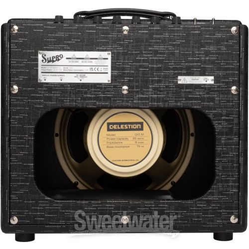  Supro 1614RT Amulet 1 x 12-inch 15-watt Tube Combo Amp - Black Scandia