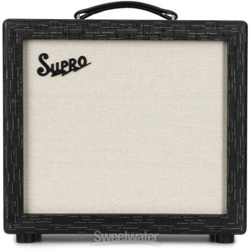  Supro 1614RT Amulet 1 x 12-inch 15-watt Tube Combo Amp - Black Scandia