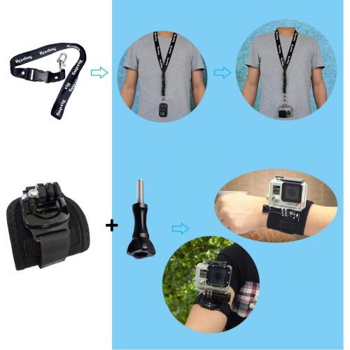  Suptig Accessories Kit Compatible for Gopro Hero 10 Hero 9 Hero 8 Hero 7/6/5/4/3/3+/2/1/Session and AKASO Dragon Campark Yi Action Camera Accessories Kit