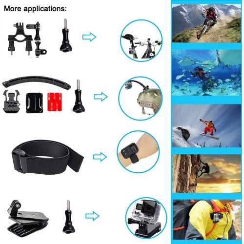  Suptig Accessories Kit Compatible for Gopro Hero 10 Hero 9 Hero 8 Hero 7/6/5/4/3/3+/2/1/Session and AKASO Dragon Campark Yi Action Camera Accessories Kit