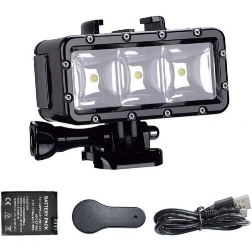  Suptig High Power Dimmable Waterproof LED Video Light Fill Night Light Diving Underwater Light for Gopro Hero8/Hero7/Hero6/Hero5/5S/4/4S/3+/3/2 SJCAM Sj5000 Sj6000 Xiaoyi Cameras