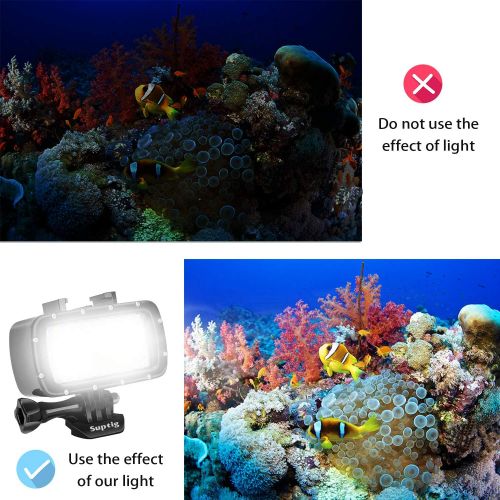  Suptig 30 LED Video Light Waterproof Light Underwater Light Compatible for Gopro Hero 10 Hero 9 Hero 8 Hero 7 Hero 5 Hero 6 Hero 4 and Canon Nikon Sony Olympus SLR Cameras Waterpro