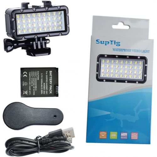  Suptig Diving Light High Power Dimmable Waterproof LED Video Light Fill Night Light Diving Underwater Light Waterproof 147ft(45m) for Gopro Hero 10 Hero 9 Hero 8 Hero 7 Hero 5/6/5S