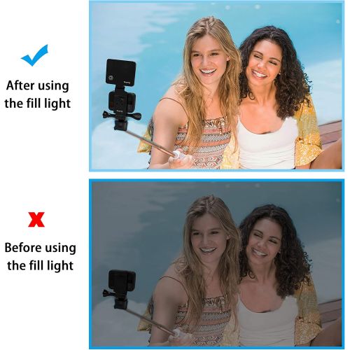  Suptig LED Video Light Dimmable White Lights, Natural Lights, Warm Lights Compatible for Gopro Hero 10 Hero 9 Hero 8 Hero 7 Hero 6 Hero 5,DJI OSMO, AKASO Campark Action Cameras