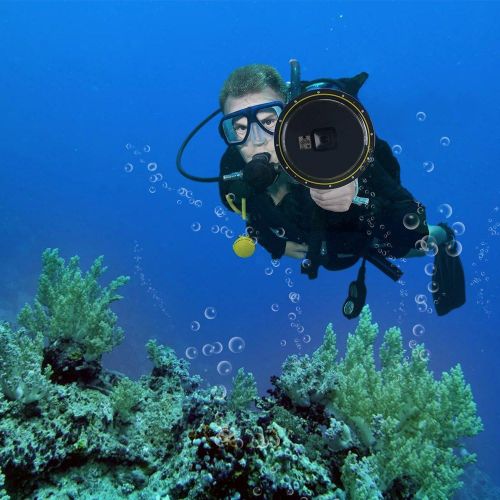  Suptig Dome Port Lens Compatible for GoPro Hero 7 Black Hero 6 Black Hero 5 with Waterproof Housing Case and Handheld Floating Bar Diving Snorkeling Underwater Photography
