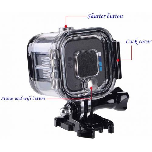  Suptig Replacement Waterproof Case Protective Housing for GoPro Session Hero 4session, 5session Outside Sport Camera for Underwater Use - Water Resistant up to 196ft (60m)