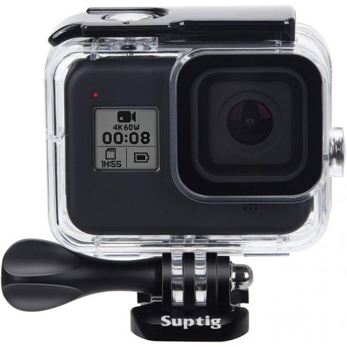  Suptig Waterproof Case Protective Housing Compatible for GoPro Hero 8 Black Waterproof 196ft (60 Meters)