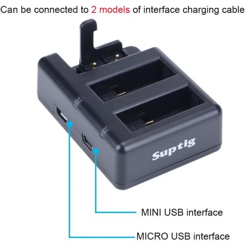  Suptig Battery Charger Triple Charger for GoPro Hero 8 Black Hero 7 Black Hero 5 GoPro Hero 6 Hero 2018 and for GoPro WiFi Remote or Suptig WiFi Remote Charger