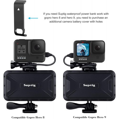  Suptig Portable Charger, 7800mAh Waterproof Power Bank, Compatible for Gopro Hero 10 Hero 9 Hero 8 Hero 7 Hero 6 Hero 5 Hero 4 Hero Session Hero + DJI osmo AKASO Digital Camera and