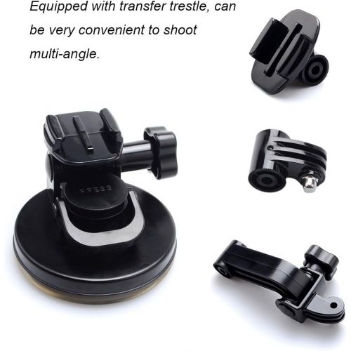  Suptig Suction Cup Mount Compatible for Gopro Hero 10 Hero 9 Hero 8 Hero 7 Hero 6 Hero 5 Hero 4 Hero 3+ Hero 3 Hero 2 Gopro Max Hero+ Hero Session and Other Action Cameras (Black)