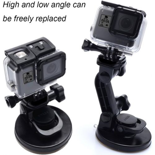  Suptig Suction Cup Mount Compatible for Gopro Hero 10 Hero 9 Hero 8 Hero 7 Hero 6 Hero 5 Hero 4 Hero 3+ Hero 3 Hero 2 Gopro Max Hero+ Hero Session and Other Action Cameras (Black)