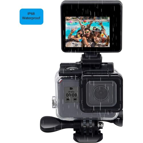  Suptig LCD Screen Selfie LCD Display Screen Compatible for Gopro Hero 10 Hero 9 Hero 8 Hero 7 Hero 6 Hero 5 Hero 4 3+ 3 Hero Session AKASO Campark SLR More Action Cam 2.0inch IP 68