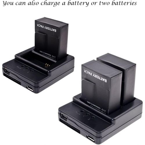  Suptig Battery (2 Pack) and Daul Charger for Gopro HERO3 Gopro HERO3+ and Gopro AHDBT 301 AHDBT 302