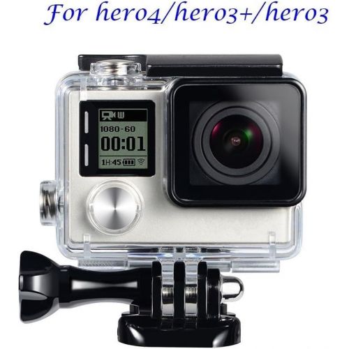 Suptig Replacement Waterproof Case Protective Housing for GoPro Hero 4, Hero 3+, Hero3 Outside Sport Camera for Underwater Use - Water Resistant up to 147ft (45m)
