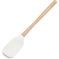 Sur La Table Flex-Core Silicone Spatula Spoon with Wood Handle, White