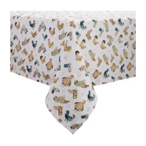  Sur La Table Jacques Pepin Collection Assorted Chickens Tablecloth, 70 x 120