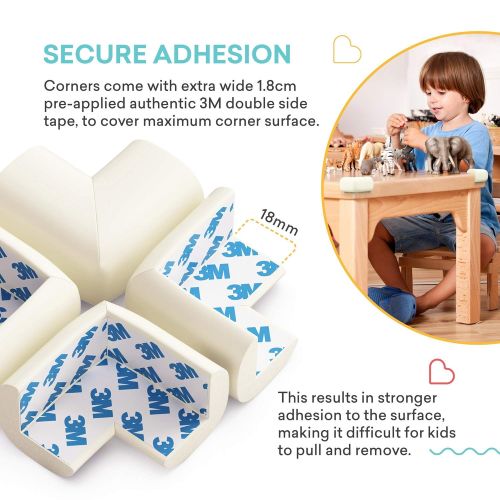  [아마존베스트]Sure Basics Baby Safety Corner Protectors - Pre-applied 3M Tape, Childproof Tables and Furniture Sharp...