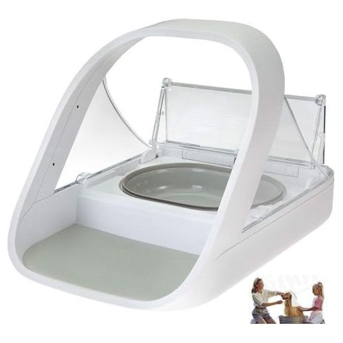  Automatic Pet Feeder - Sureflap - SureFeed Microchip Pet Feeder - MPF001 - Suitable for Both Wet and Dry Food - Bonus eOutletDeals Pet Towel