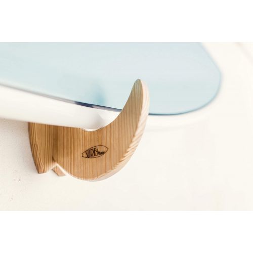  Surf4Home - Made in Italy Premium-handgemachte Gestell aus Massivholz fuer den Tisch von Surf und Snowboard - Modell Single Fin“ - perfekt fuer Shortboard, Longboard, Snowboard und Skateboard