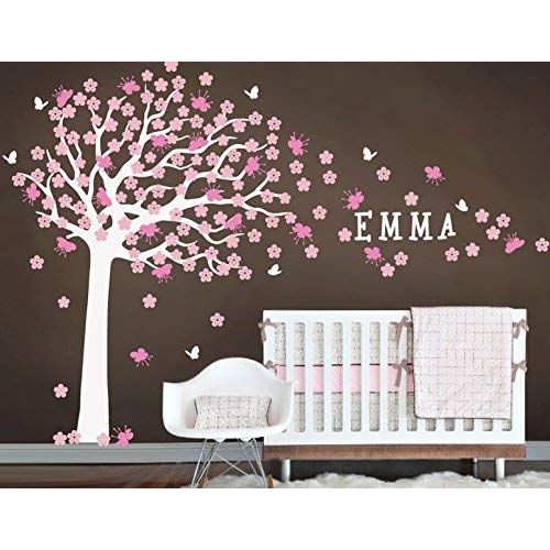  Large Tree Wall Decal Removable Wall Sticker With Custom Name Cherry Blossom Tree Nursery Wall Decal From Surface Inspired 1042