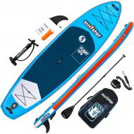 surfstar Inflatable Paddle Board, Stand Up Paddle Boards for Adults, 10’6’’x33’’x6” Paddleboard Lightweight SUP with Premium Ankle Leash, Floating Paddle, Dual Action Pump, Backpac