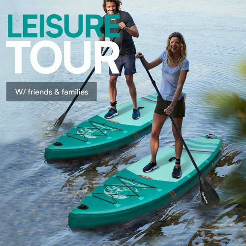  Surfwave Stand UP Paddle Board, 108‘ Inflatable SUP Board W/Backpack, Camera Mount, 5L Waterproof Bag, Leash, Paddle, Pump, 5MIN Fast Inflate, Ideal for Beginners & Expects, Fresh