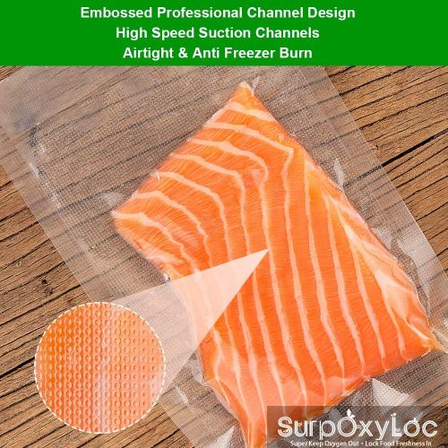  Premium!! SurpOxyLoc 4mil100 Plus Gallon Size11x20Inch Food Saver Vacuum Sealer Bags with BPA Free,Heavy Duty,Great for Sous Vide and Vac Seal storage