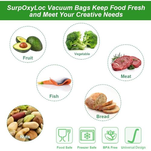  SurpOxyLoc (Total 200 Feet)4 Pack 8x50 Vacuum Sealer Bags Rolls for Food Saver,Seal a Meal,Plus Other Machine,BPA Free,Puncture Prevention,Great for Sous Vide Cooking