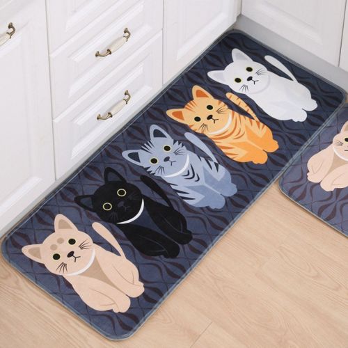  Surrui Non-Slip Kitchen Mats Absorbing Area Rug Washable Dining Carpet Black XL 19.69 x 47.24