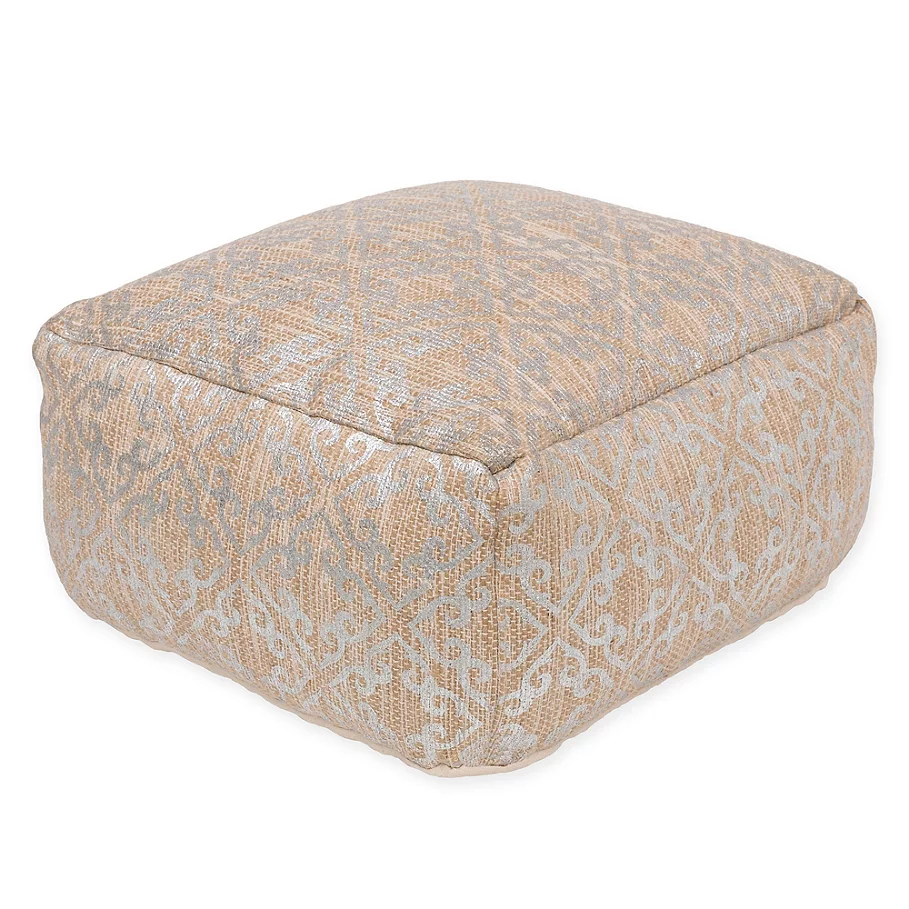  Surya Celine Pouf in SilverKhaki