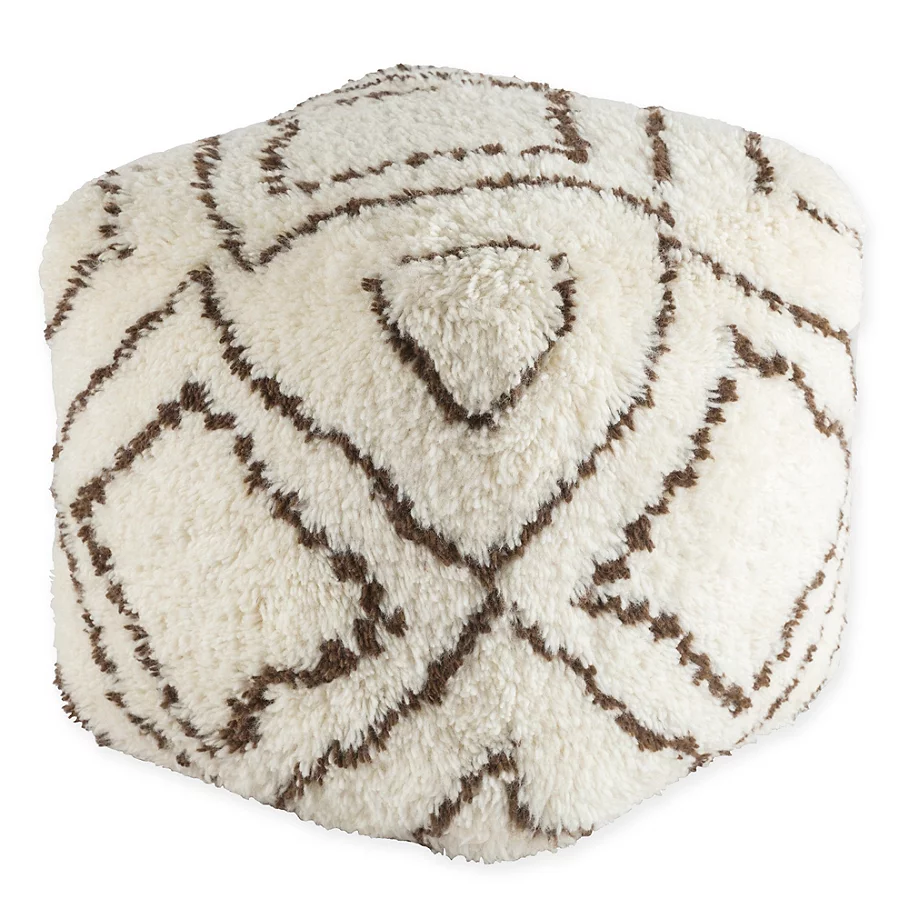  Surya Denali Pouf in KhakiDark Brown