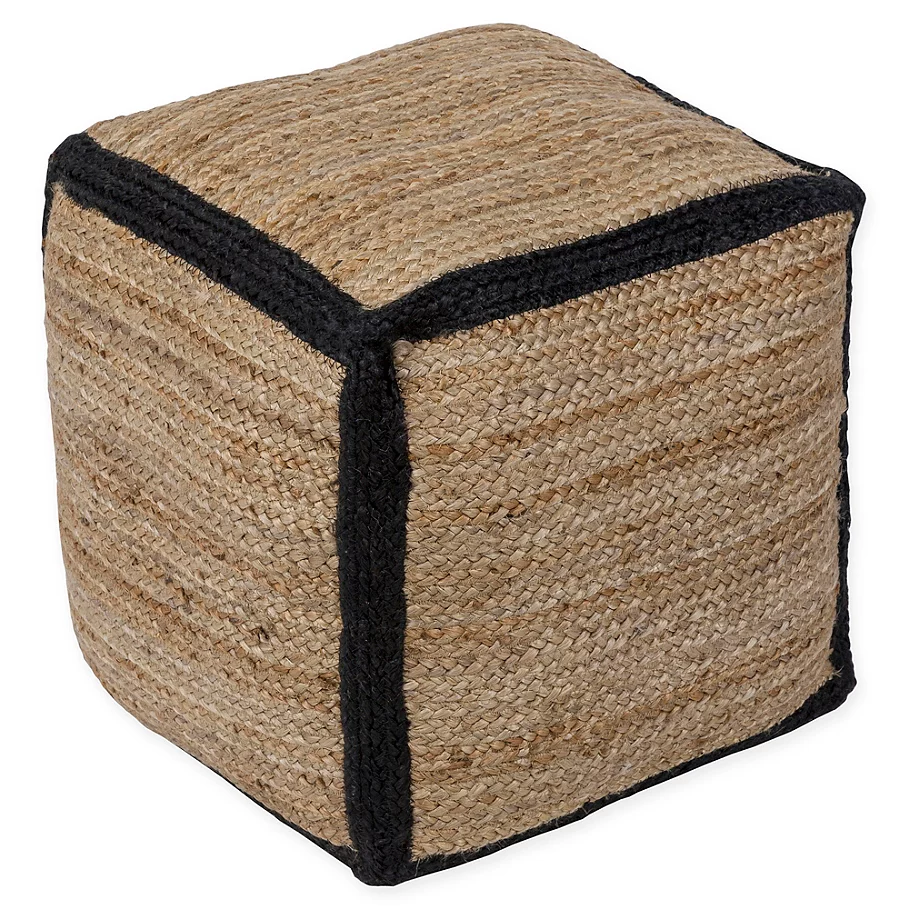  Surya Java Pouf in KhakiBlack