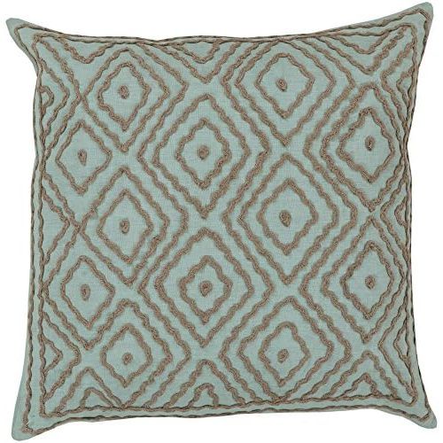  Surya LD027-1818D Down Fill Pillow, 18-Inch by 18-Inch, MintTaupe