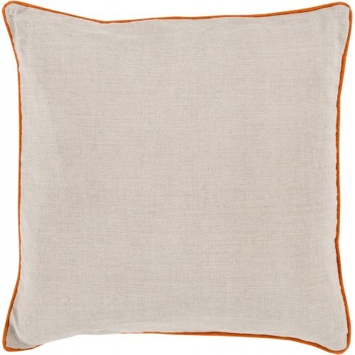  Surya LP001-2222D Down Fill Pillow, 22-Inch by 22-Inch, Light GrayTangerine