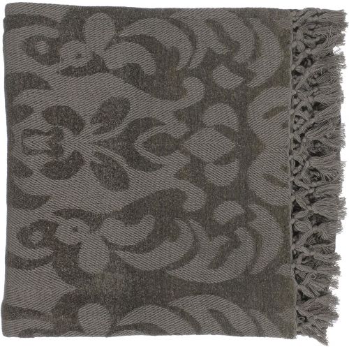  Surya Tristen TST-2001 Hand Woven 100% Viscose Golden 50 x 70 Damask Throw