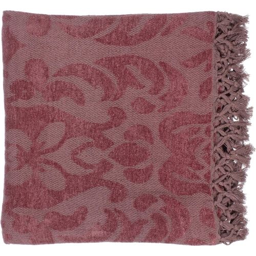  Surya Tristen TST-2001 Hand Woven 100% Viscose Golden 50 x 70 Damask Throw