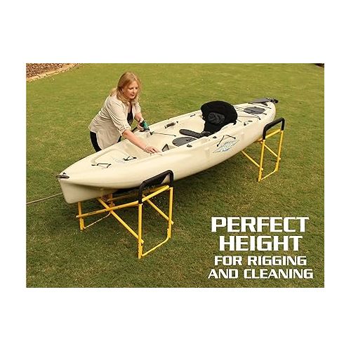  Suspenz Kayak Canoe Stands Foldable, Portable, Big Catch Super Duty Work Stations with Slings, Model (55-0130)