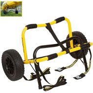 Suspenz Kayak Canoe Trailer Cart, Heavy Duty Kayak Transport Dolly with Airless Wheels, Yellow, 22-6699