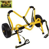 Suspenz Kayak Trailer Cart, Heavy Duty Deep-V Trolley Carrier with Airless Wheels for Kayaks and Canoes, Yellow (22-6700)