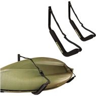 Suspenz Kayak Storage Rack, Big EZ Padded Wall Hangers/Hooks for Kayaks and Canoes, Indoor & Outdoor Wall Mounts, Foam Pads & Safety Straps, Holds up to 150 lbs, Black (12-0102)