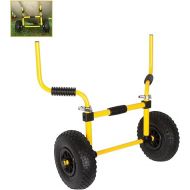 Suspenz Kayak Cart Trolley, Sit on Top SOT Adjustable Width Transport Carrier with No Flat Airless Wheels, Yellow, (22-0077)