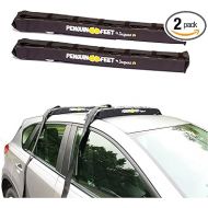 Suspenz Soft Roof Rack Pads for Kayak, Canoes, SUPs, Surfboards, Tie-Down Straps Included, Penguin Feet Car Top Transport System with Cam Buckle Straps