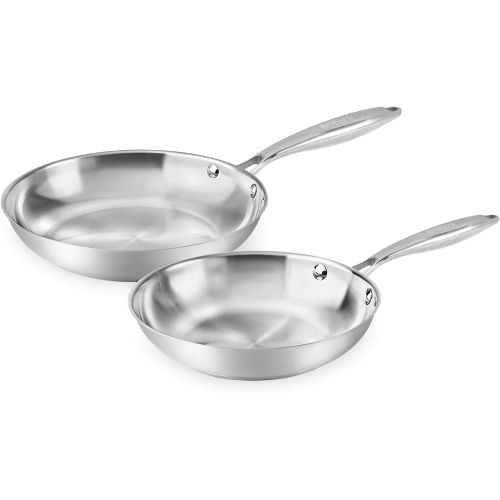 [아마존베스트]Suteck Fry Pan Set of 2 | 8 & 10 Tri-Ply Stainless Steel Frying Pan, Oven & Dishwasher Safe Classic Cooking Pan Cookware