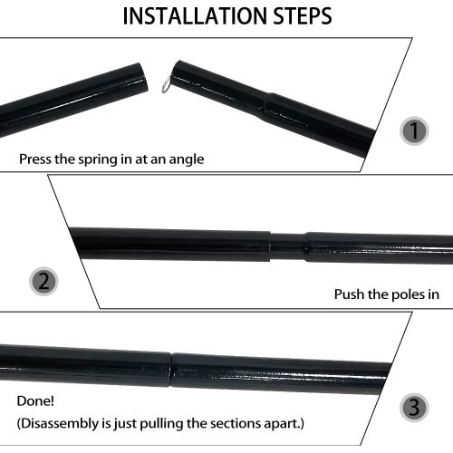  Sutekus Steel Rod Tent Pole Replacement Accessorie 2pc/Set Adjustable Bars