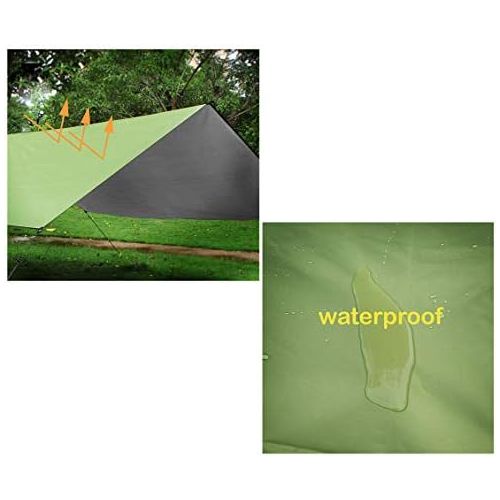  Suyi Portable Lightweight Camping Tent Tarp Shelter Mat Hammock Cover Sun Shade,Camping Equipment Essential Survival Gear,Stakes Include,with Carry Bag