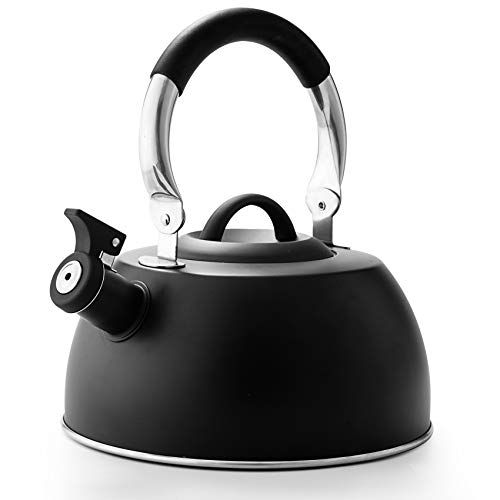  Suyika Stainless Steel Stove Tea Kettle Top Whistling Teakettle 3QT